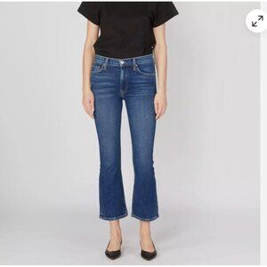 RE/DONE Mid-Rise Kick Flare Stretch Crop Jeans Mid 70s Wash in Size 26